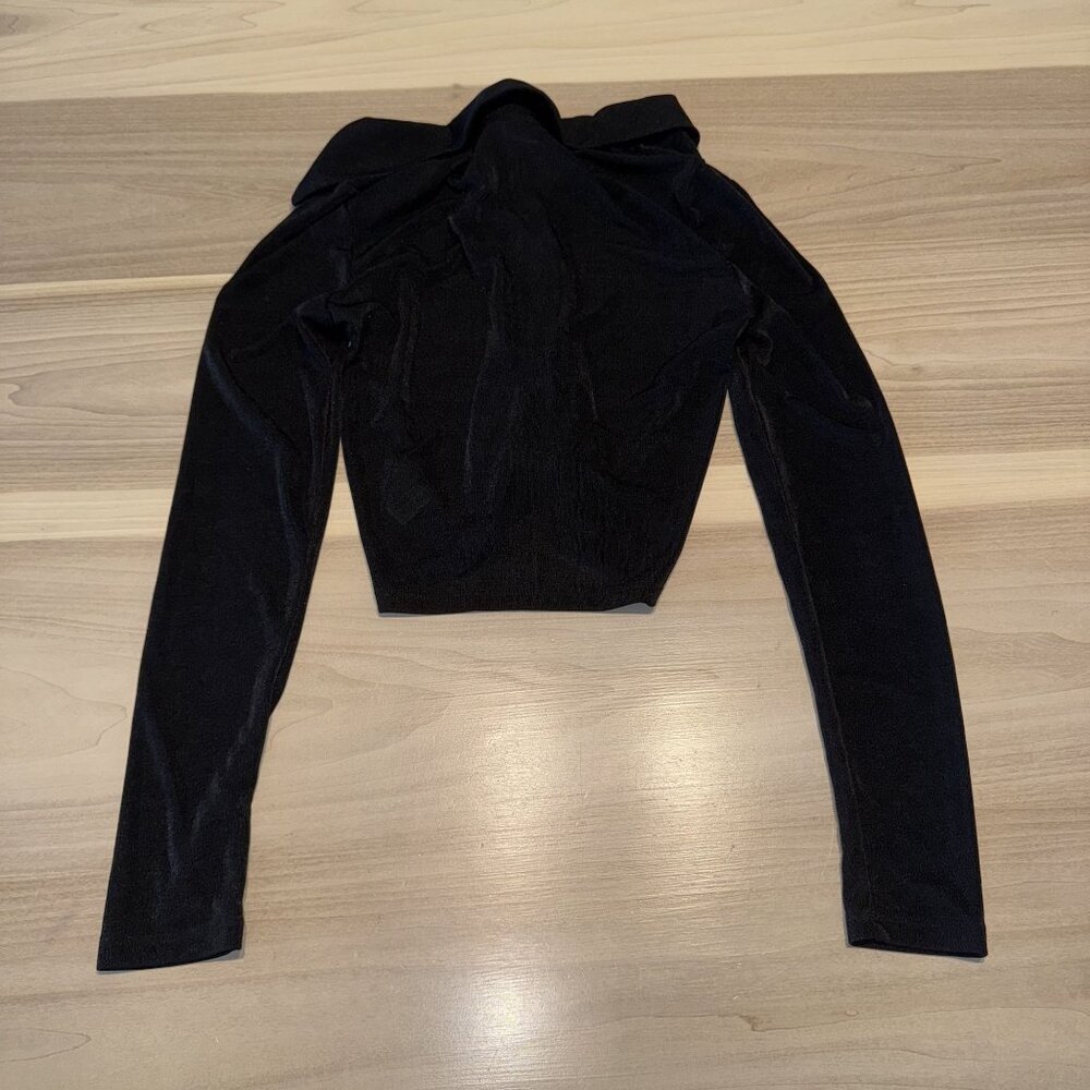 Glassons Black Button Front Collared Long Sleeve … - image 7